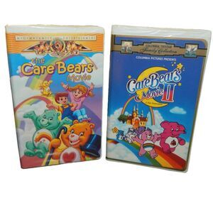 CareBears animated VHS movies in original plastic clamshell cases 2pc bundle